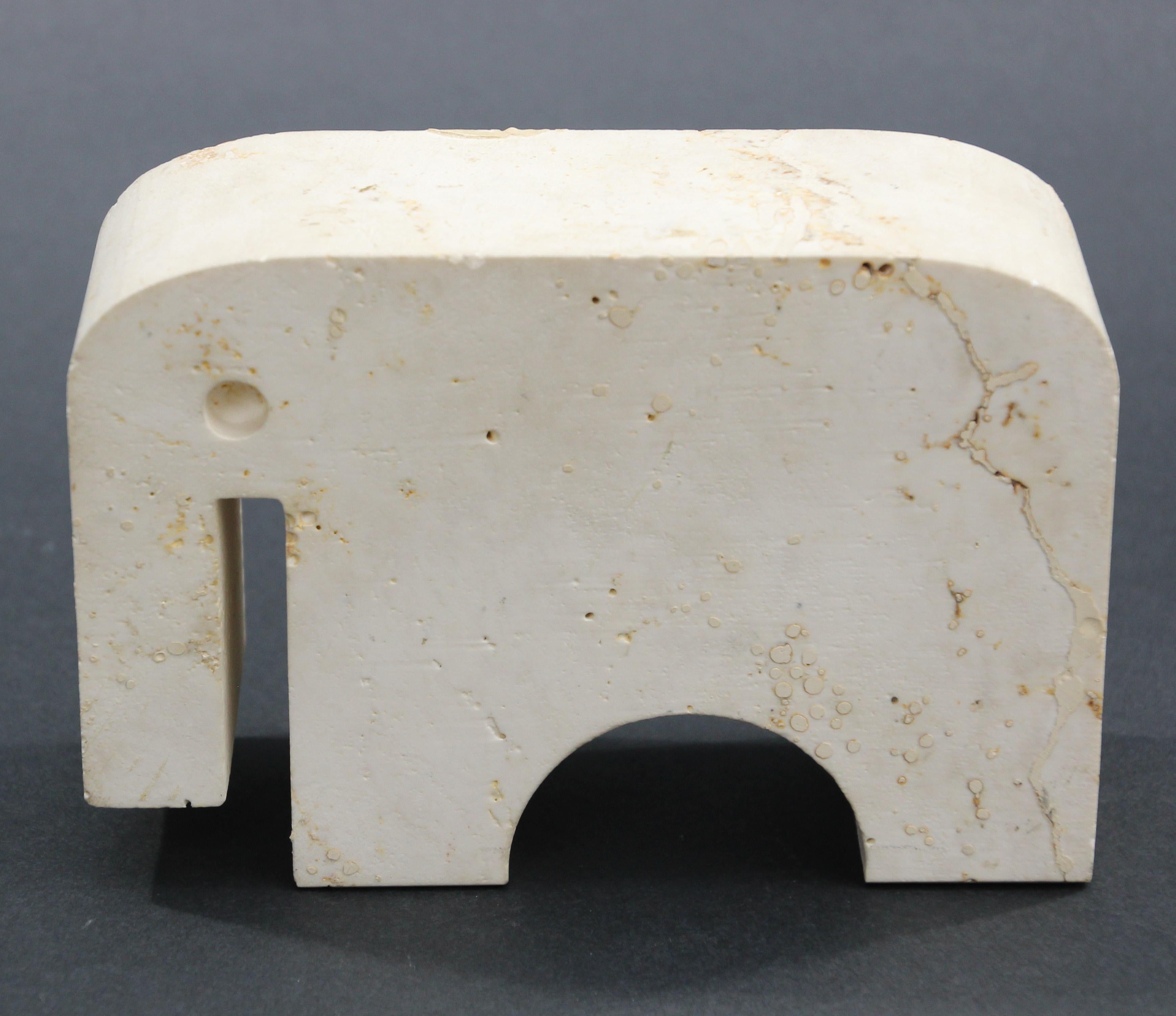 Post-Modern Travertine Elephant by Fratelli Mannelli for Raymor Signed