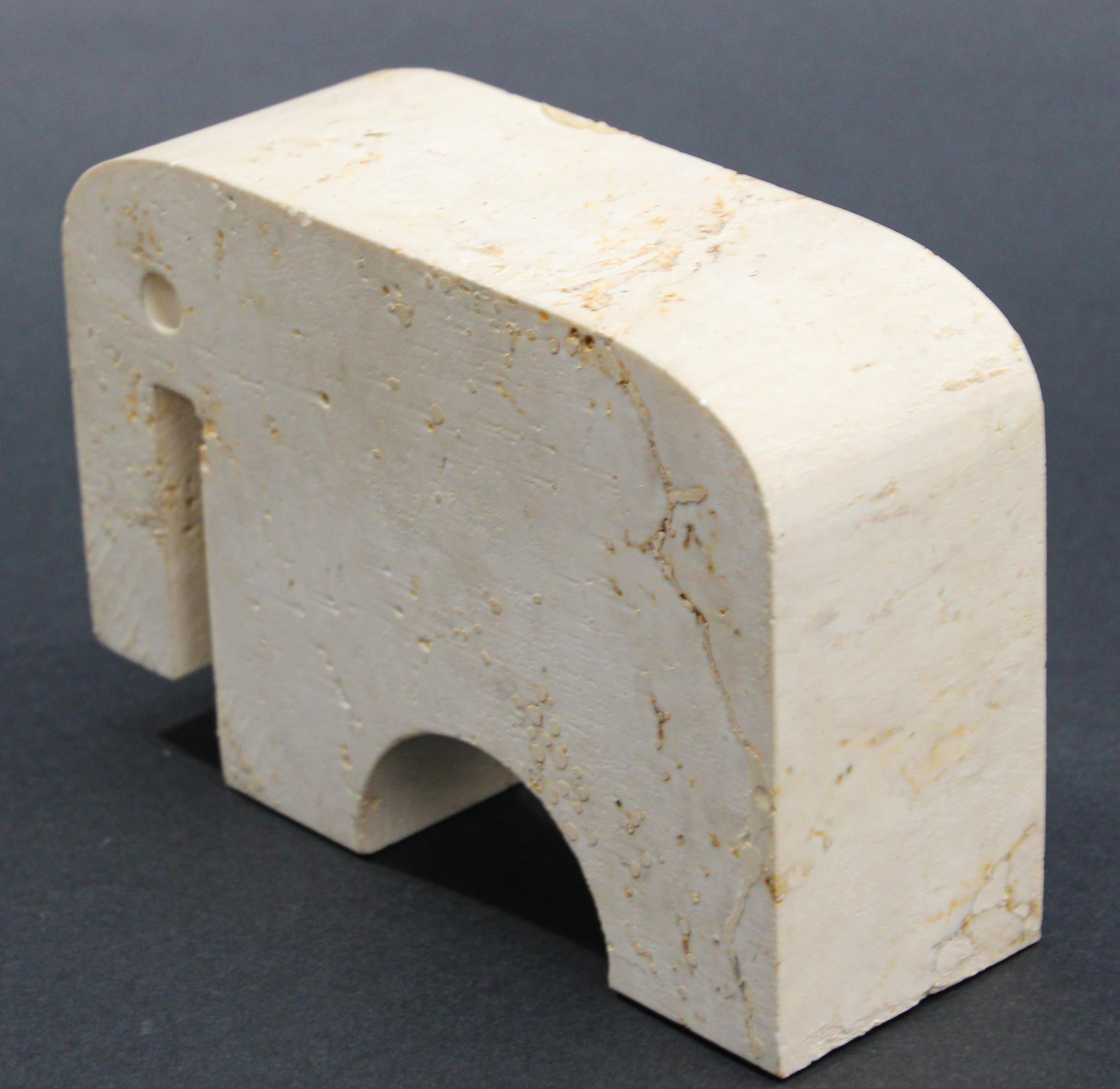 20th Century Travertine Elephant by Fratelli Mannelli for Raymor Signed