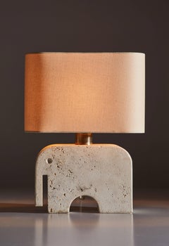 Travertine Elephant Table Lamp by Fratelli Manelli