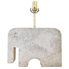 Travertine Elephant Table Lamp