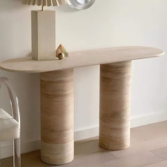 Travertine Entry Table - Travertine Console Table - Travertine Hallway Table
