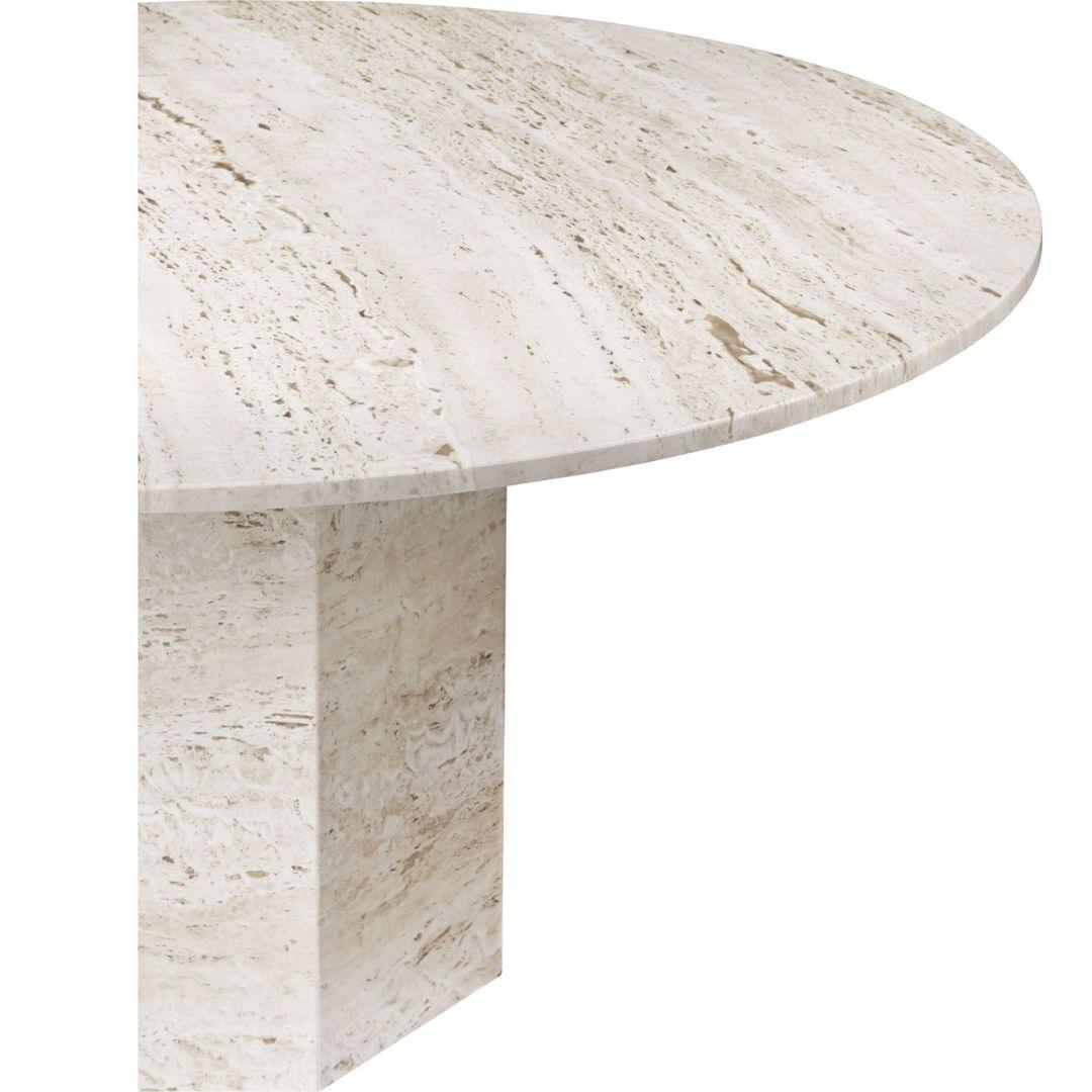 Travertine Epic Dining Table by Gamfratesi for Gubi in Burnt Red In New Condition For Sale In Glendale, CA