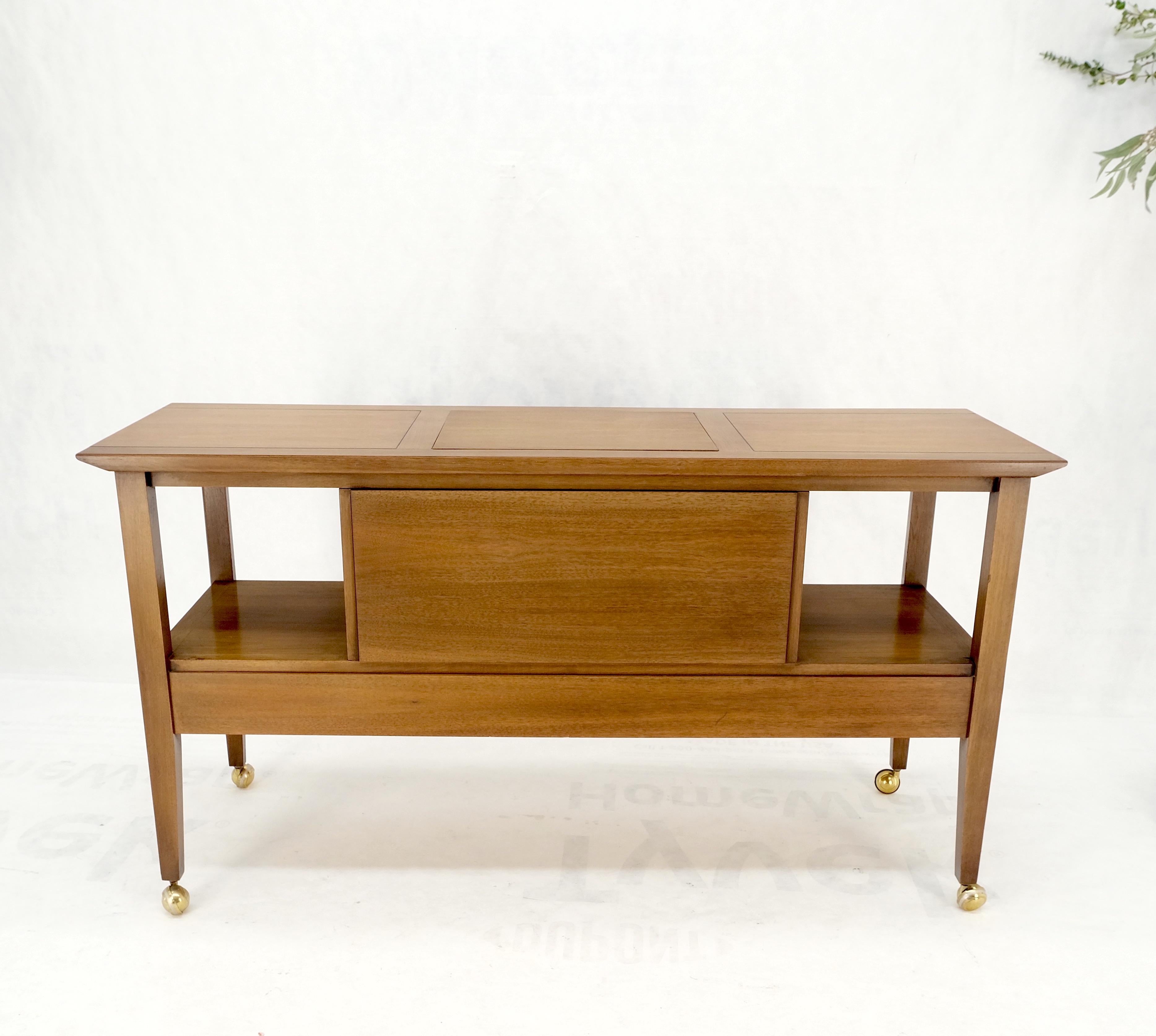 Travertin Flip Top Einsatz Drop Front Tür 3 Schubladen Server Credenza Konsole im Angebot 6