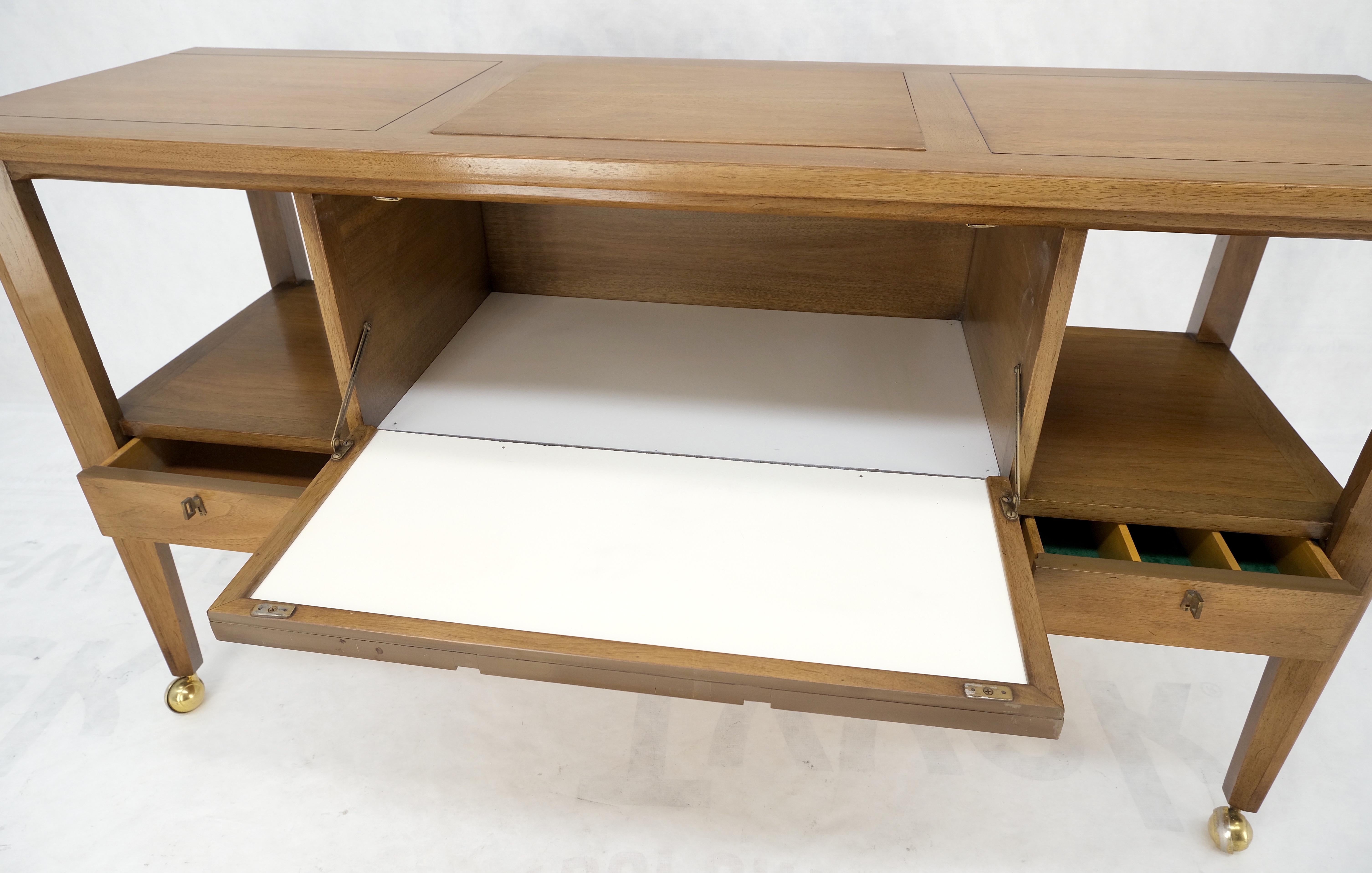 Travertin Flip Top Einsatz Drop Front Tür 3 Schubladen Server Credenza Konsole im Angebot 1
