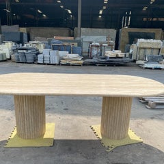 Travertine Fluted Dining Table