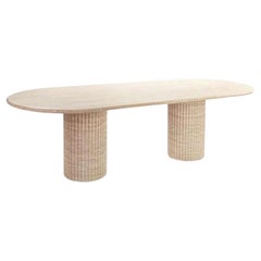 Travertine Fluted Dining Table 