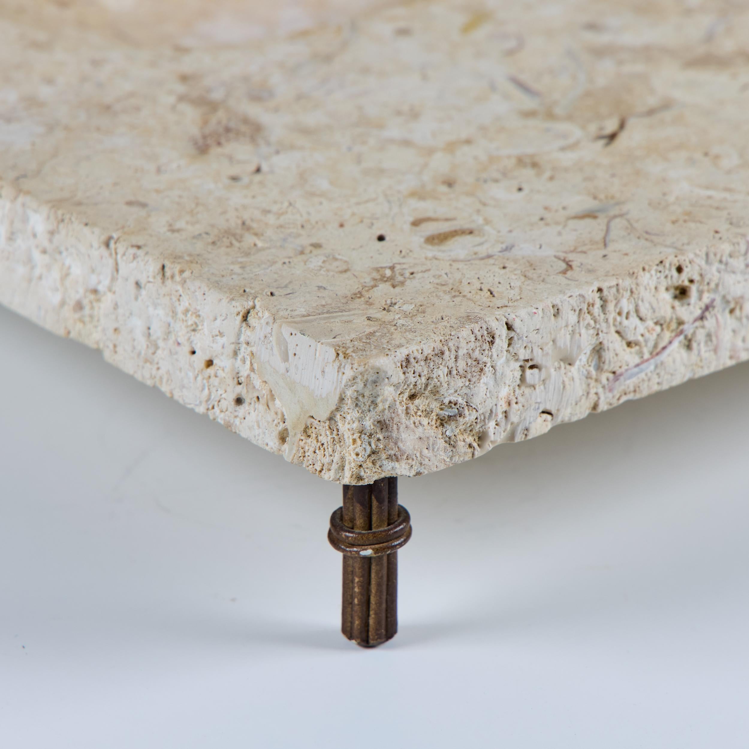 Travertine Footed Catchall For Sale 8