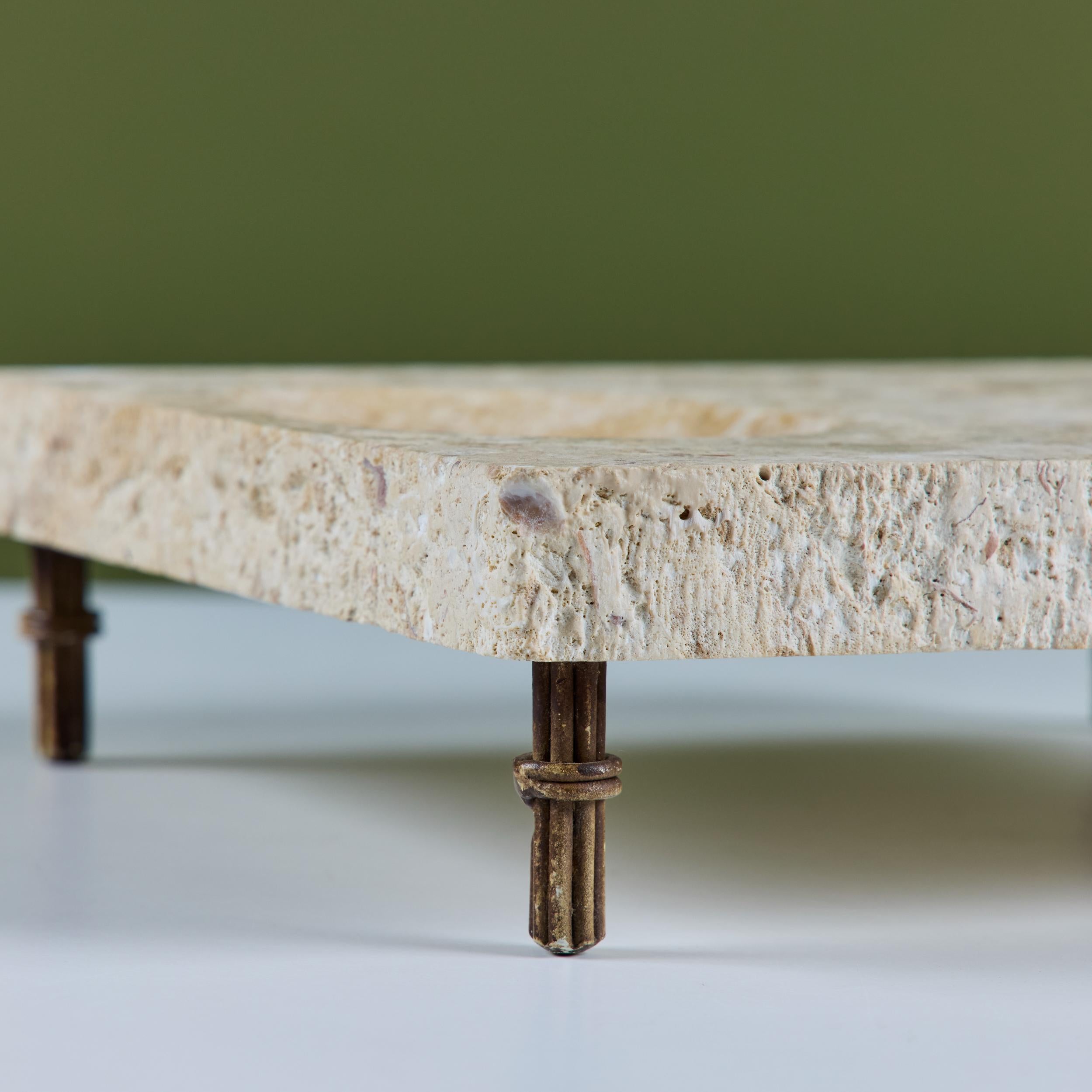 Travertine Footed Catchall For Sale 10