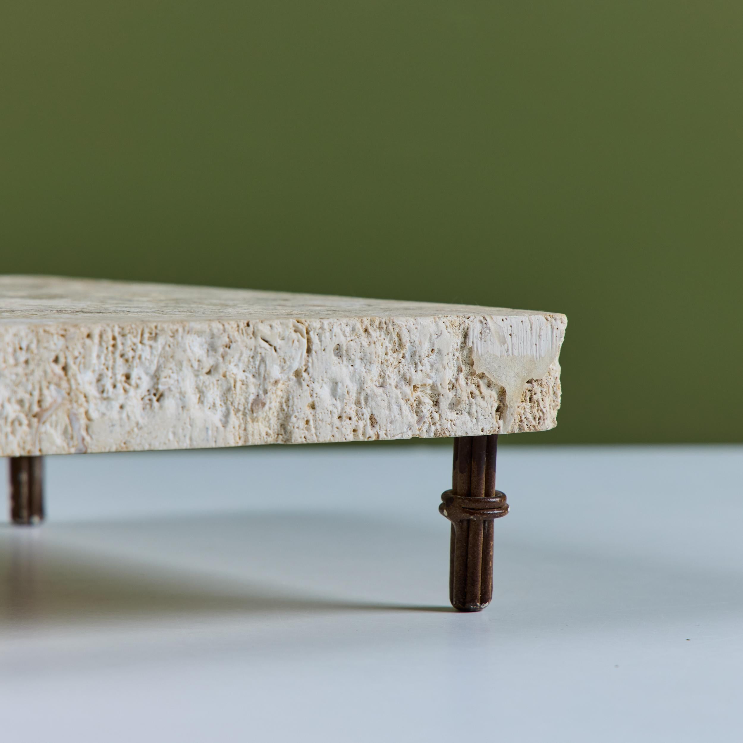 Travertine Footed Catchall For Sale 11