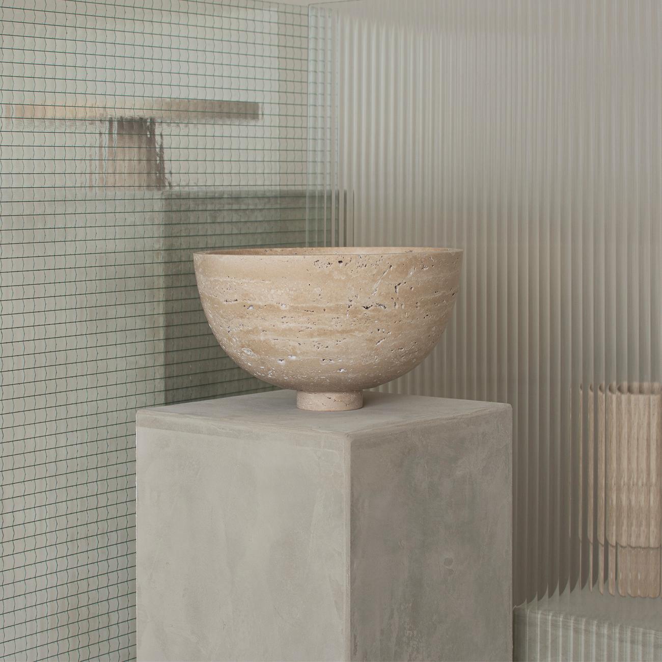 Turkish Travertine Fruit Bowl, Centerpiece
