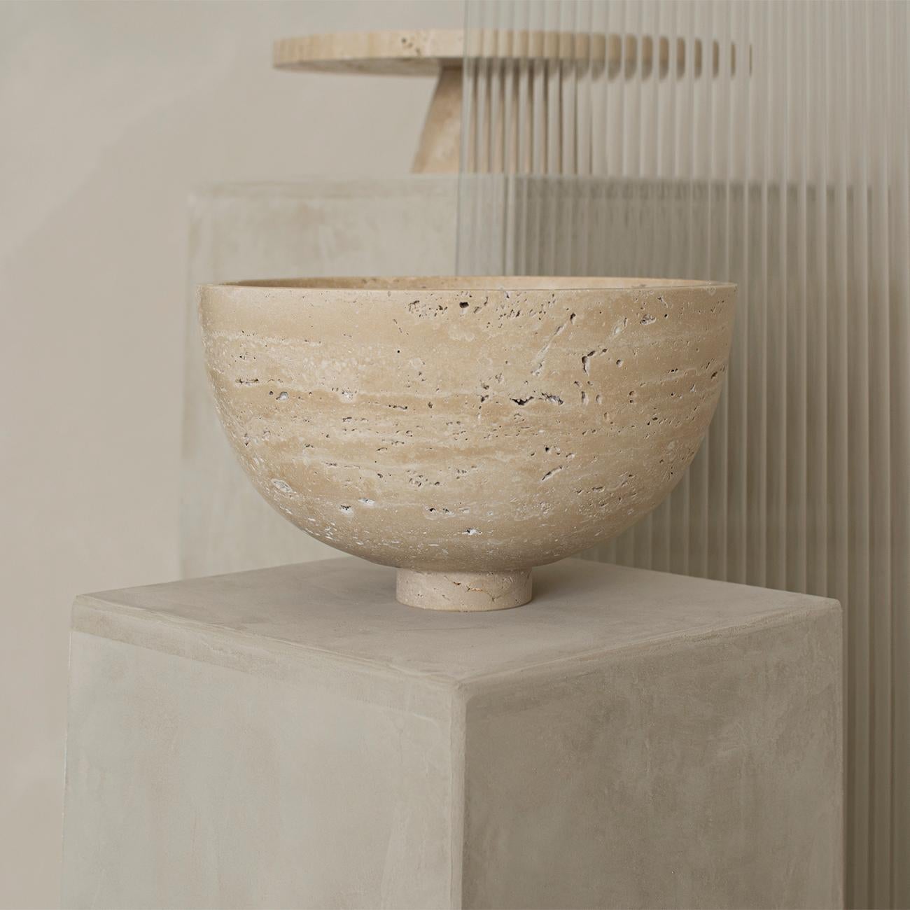 Marble Travertine Fruit Bowl, Centerpiece