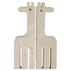 Travertine Giraffe Bookends by Fratelli Mannelli of Italy, circa 1970s