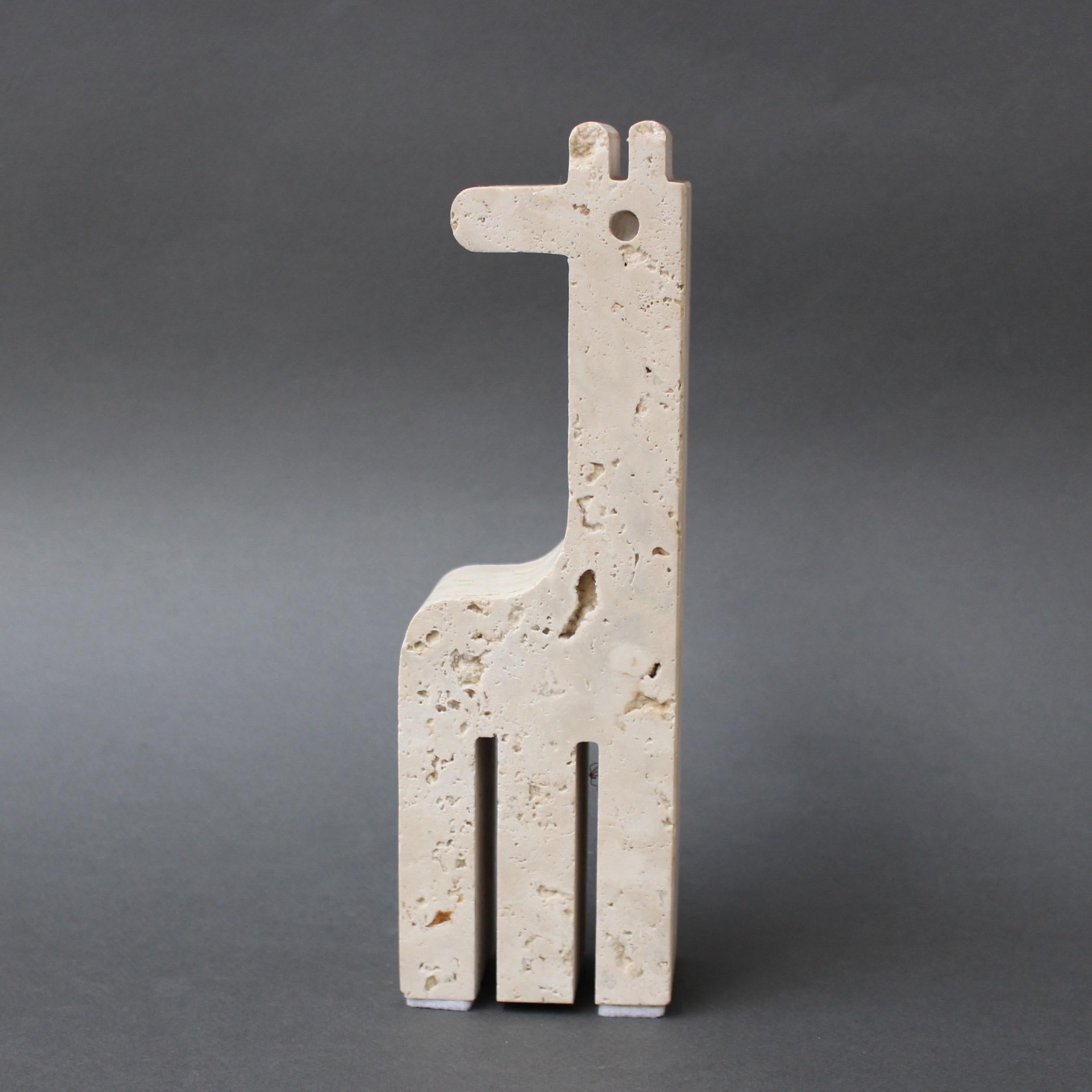 Travertine Giraffe Table Sculpture by Mannelli Bros of Florence, Italy c. 1970s In Good Condition In London, GB