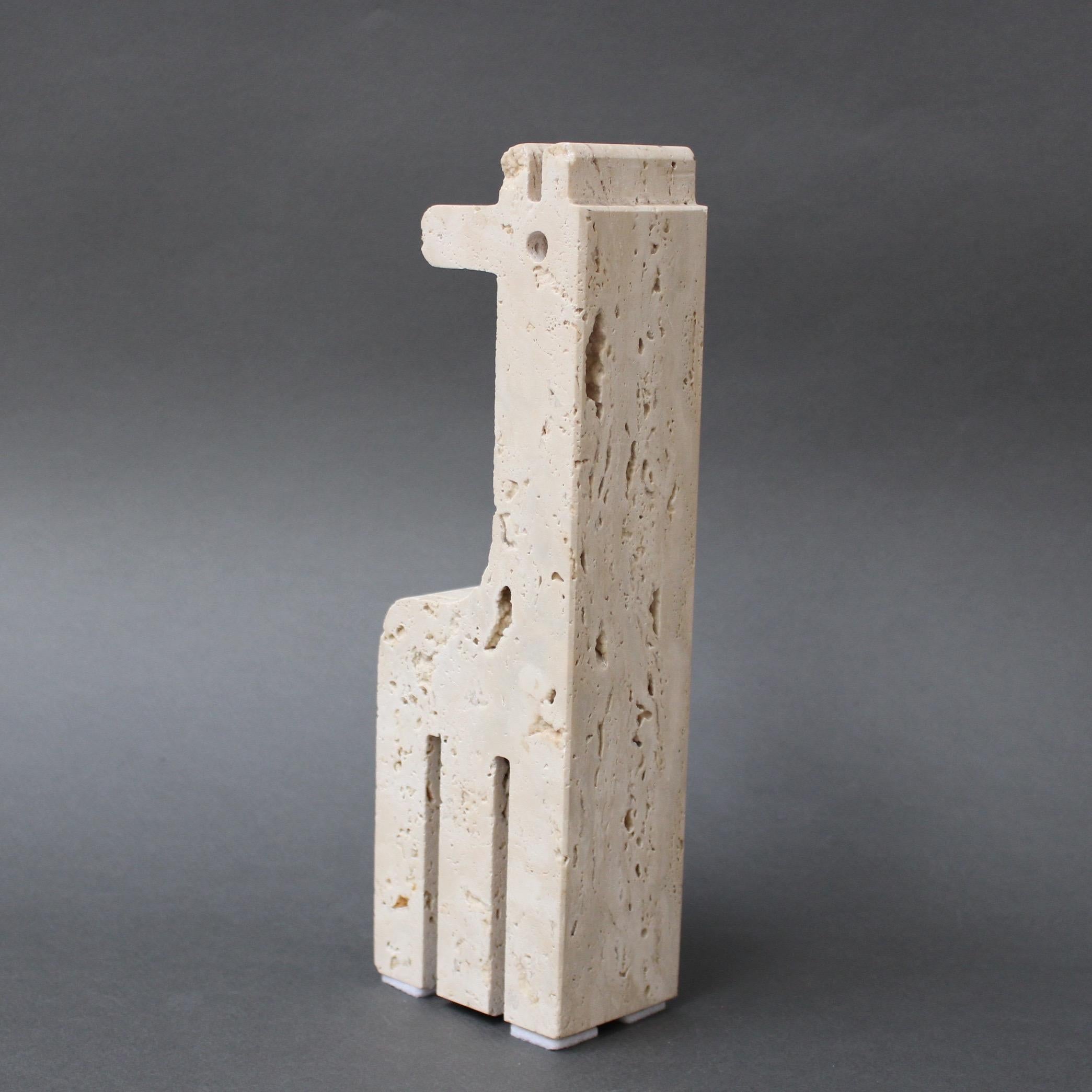 Late 20th Century Travertine Giraffe Table Sculpture by Mannelli Bros of Florence, Italy c. 1970s
