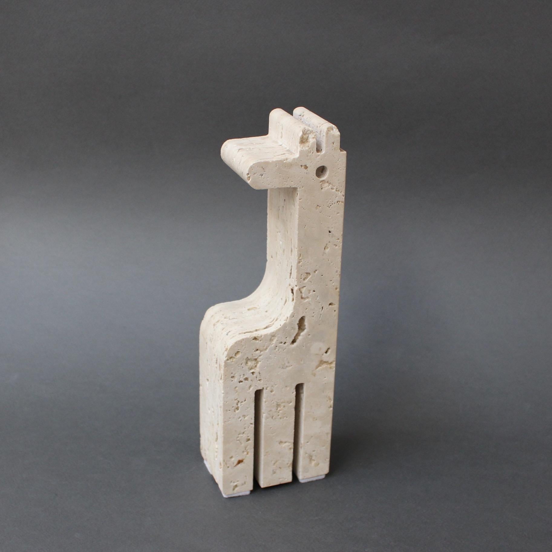 Travertine Giraffe Table Sculpture by Mannelli Bros of Florence, Italy c. 1970s 2