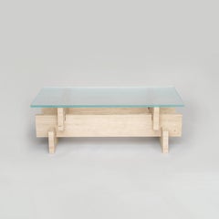 Travertin - Table basse en verre 'BERLIN'