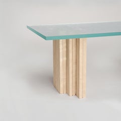Travertine - Glass Coffee Table ‘MASA’