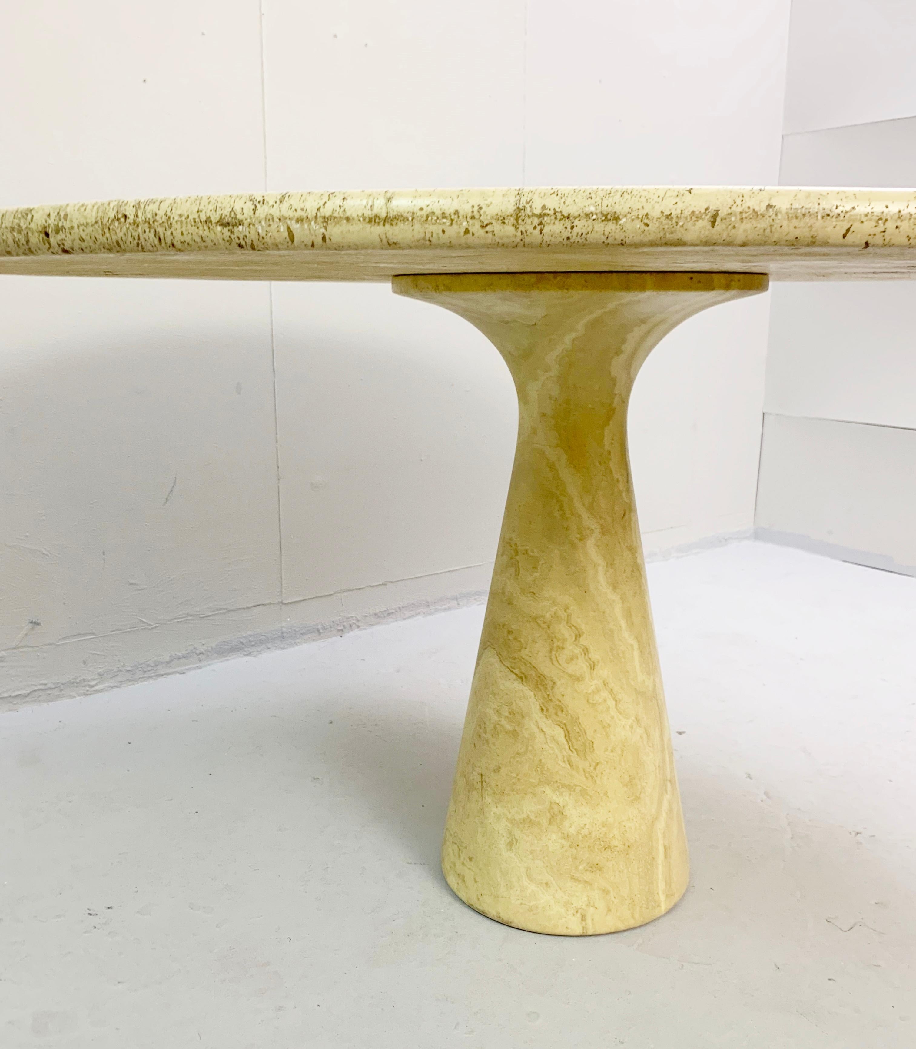 Italian Travertine Gueridon by Angelo Mangiarotti, Italy, 1970s