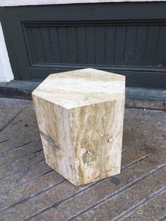 Travertine Hexagon Side Table