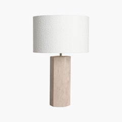Travertine Hexagonal Shape Base Pair Lamps, Netherlands, Contemporary