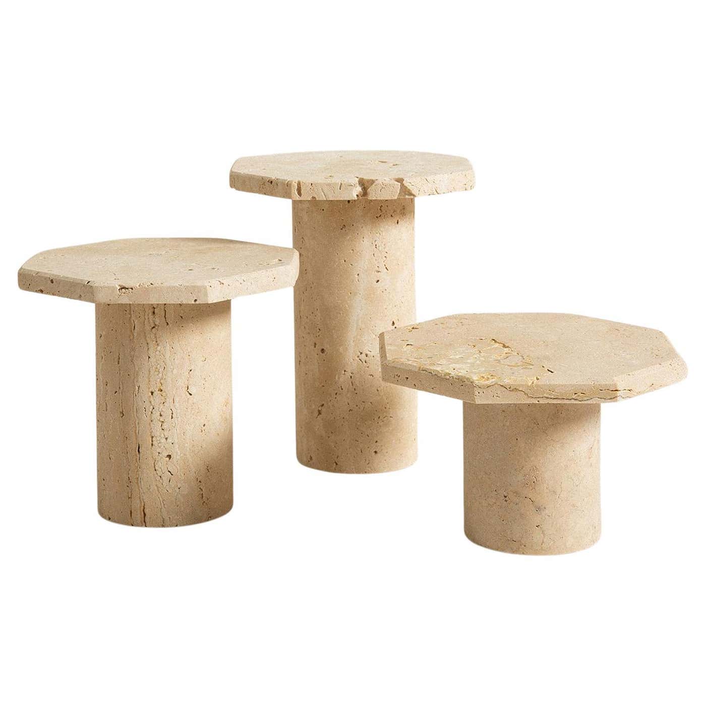 DISPLAY Set of 3 - Travertine Stone Riser for Keychain - Jewelry ...