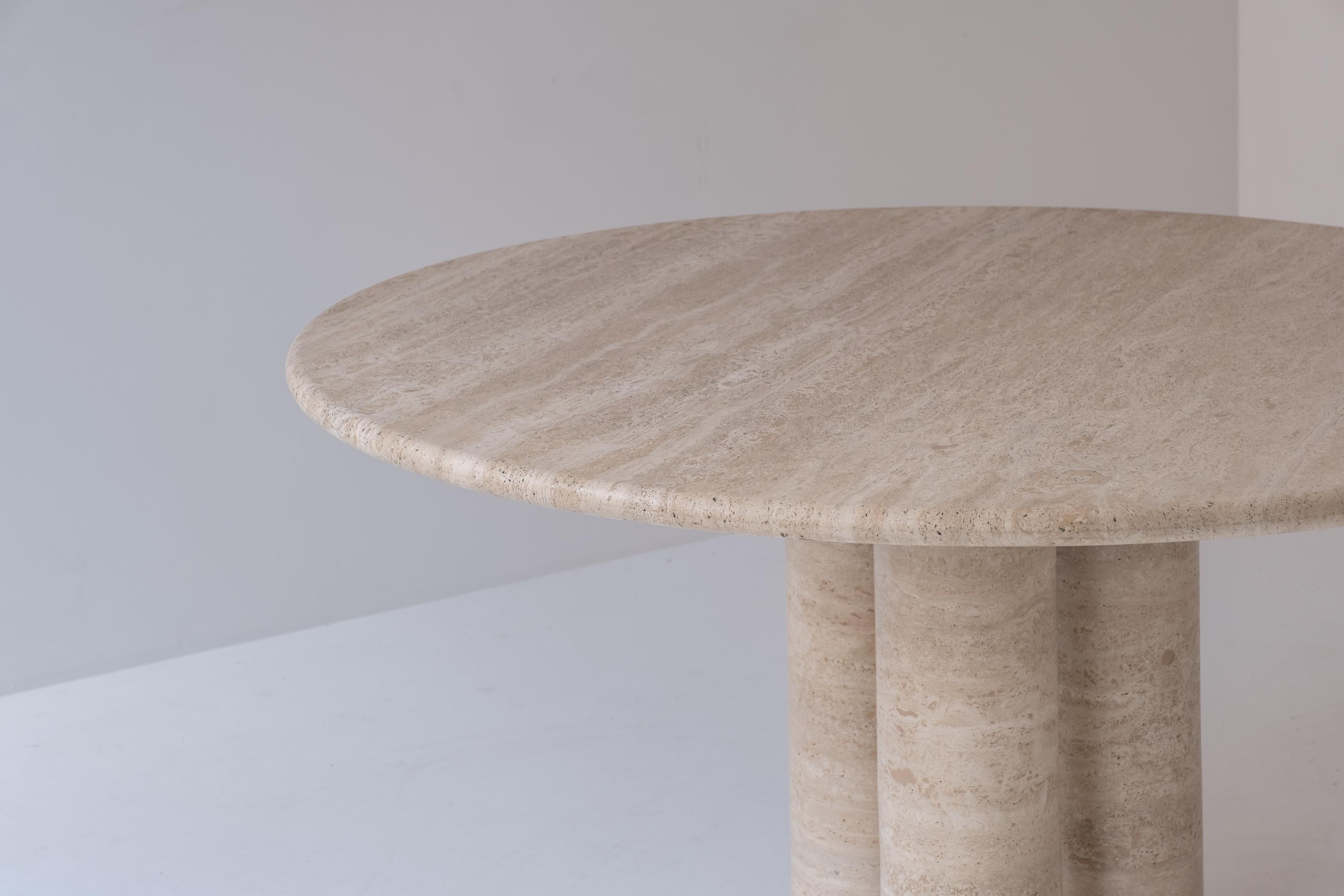 Late 20th Century Travertine Il Colonnato Dining Table by Mario Bellini for Cassina, Italy, 1970s