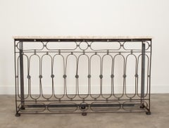 Consola de Travertino, Hierro y Zinc