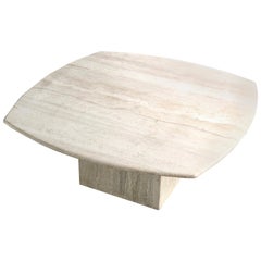 Travertine Italian Coffee Table Style of Angelo Mangiarotti, 1970s