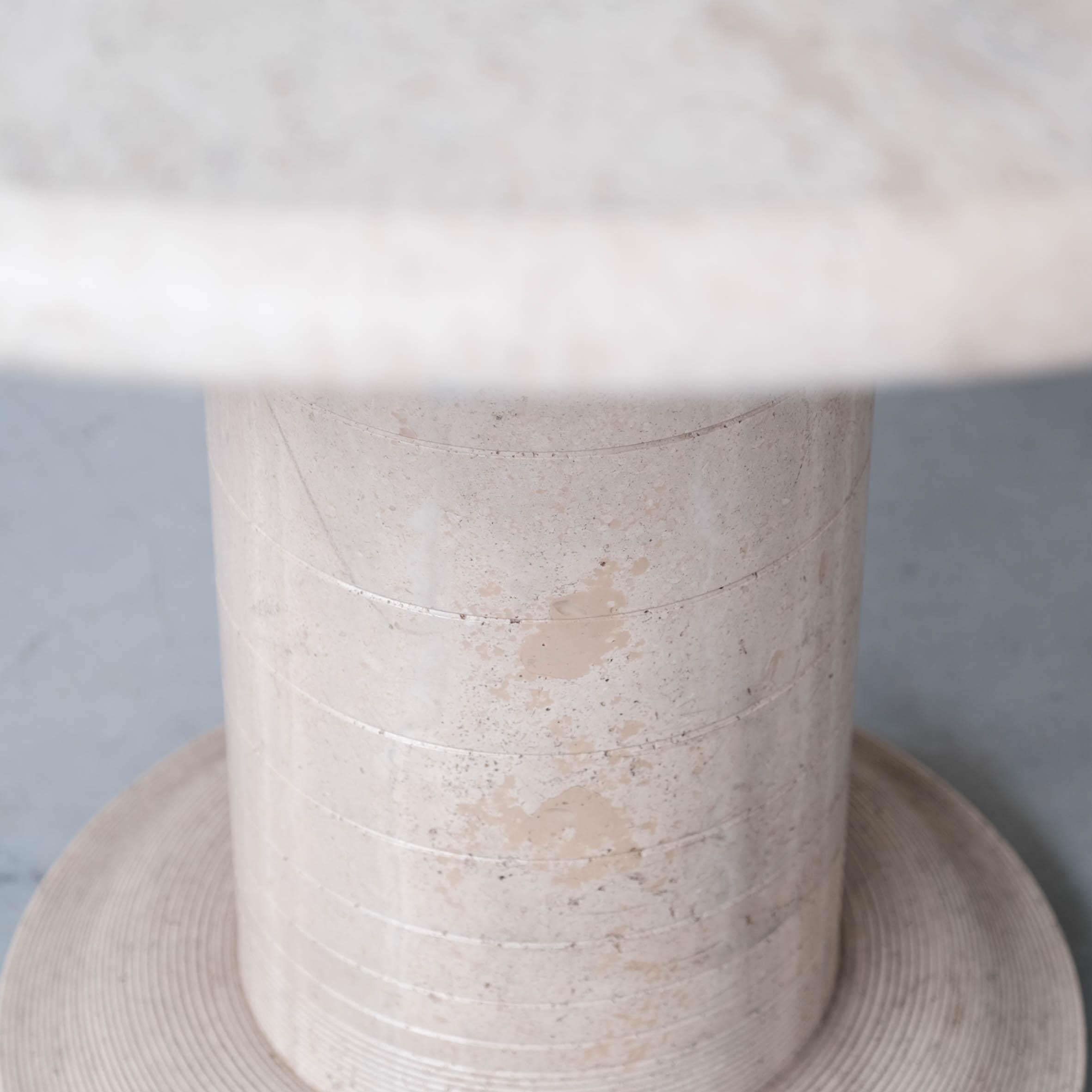 Travertine Italian Mid-Century Circular Dining Table 3