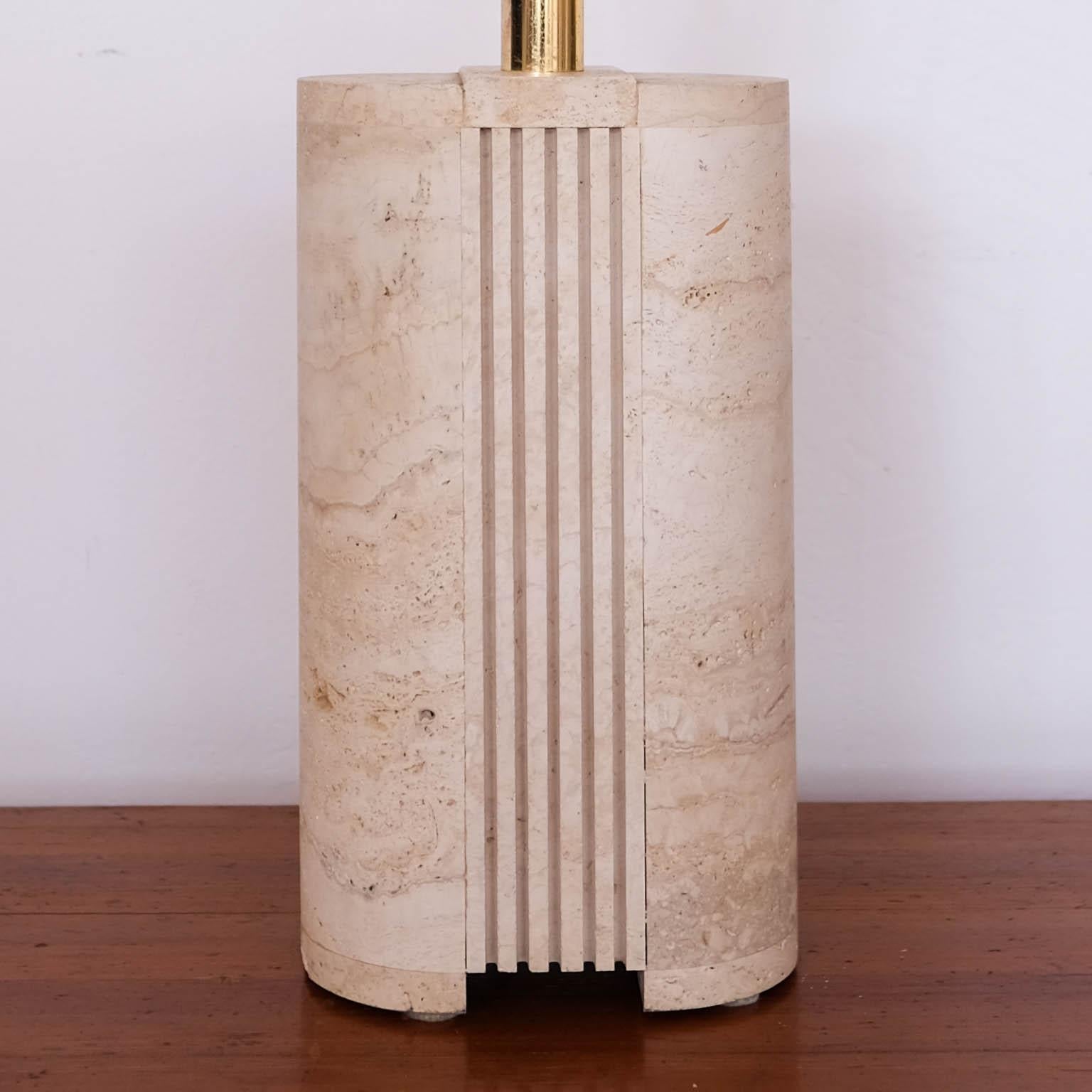 Mid-Century Modern Travertine Lamp by Fratelli Manelli, Italy, 1970s For Sale