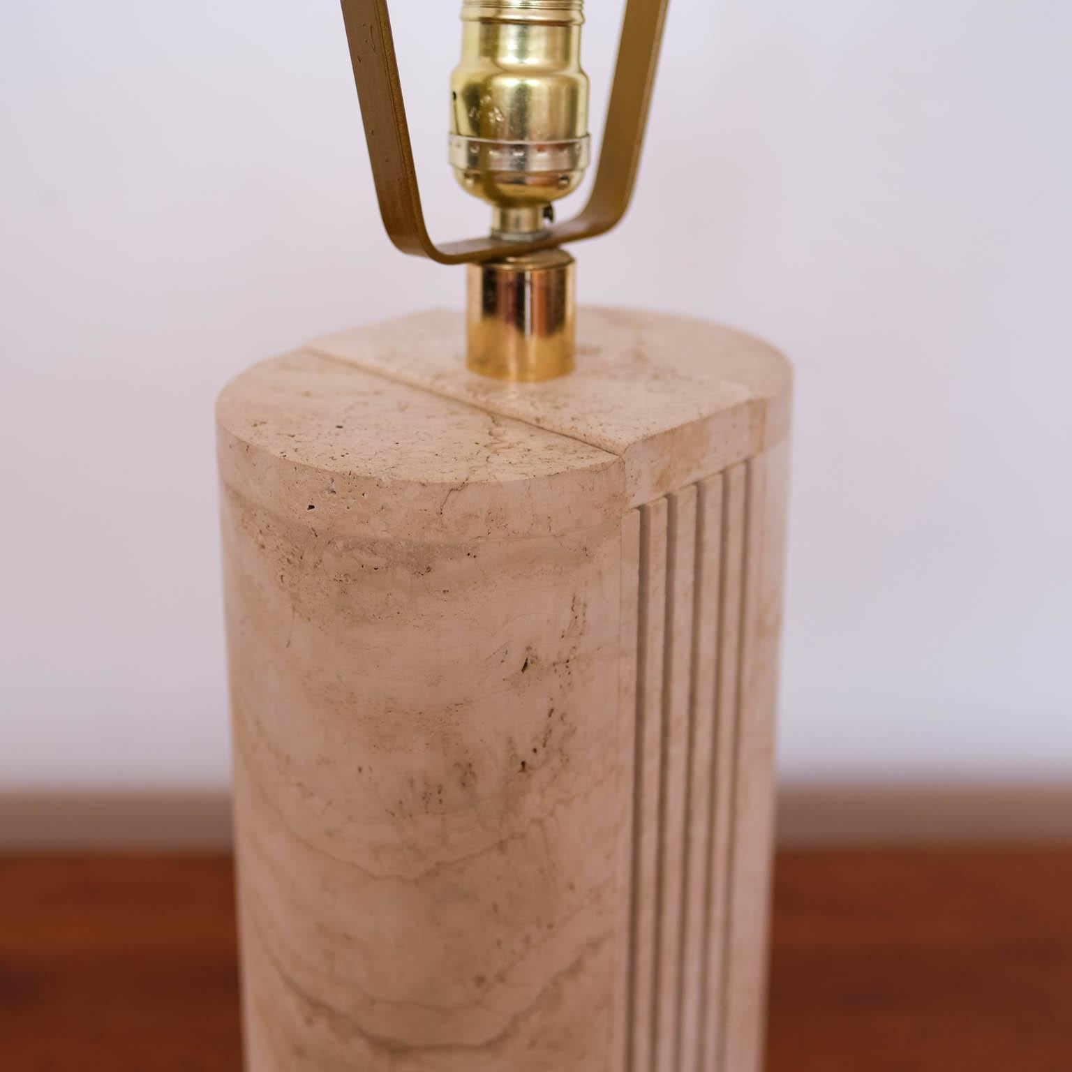 Travertine Lamp by Fratelli Manelli, Italy, 1970s In Good Condition For Sale In San Diego, CA