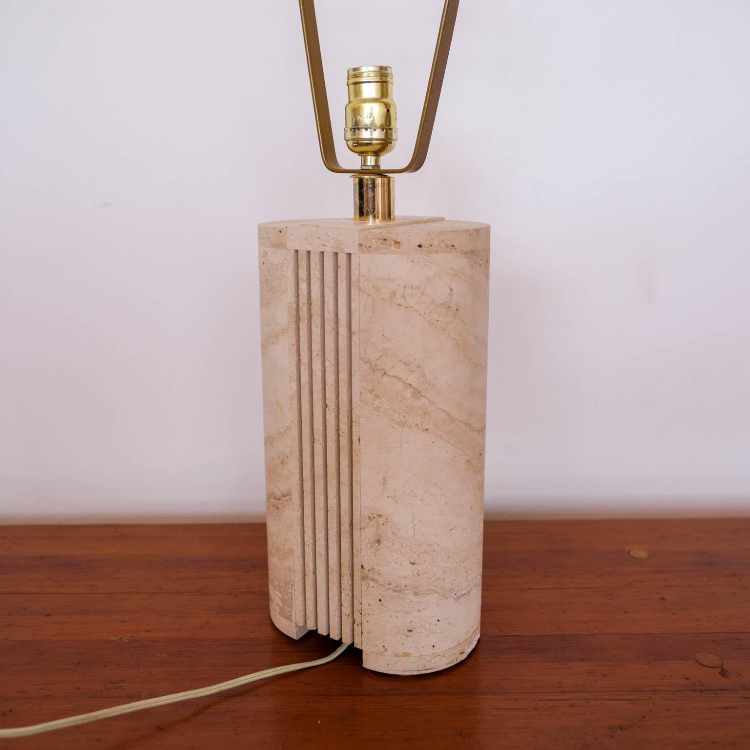 Late 20th Century Travertine Lamp by Fratelli Manelli, Italy, 1970s For Sale