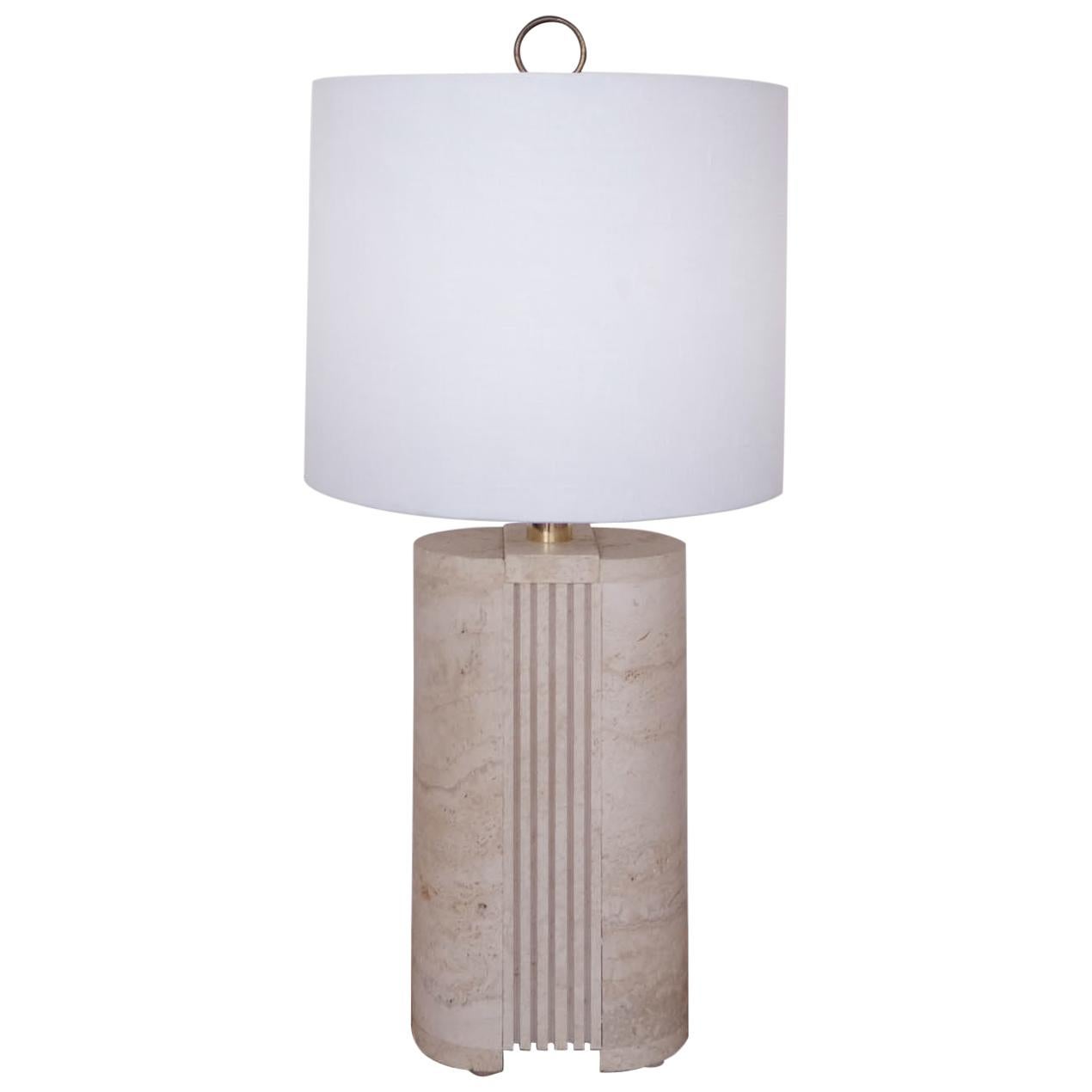 Travertine Lamp by Fratelli Manelli, Italy, 1970s For Sale