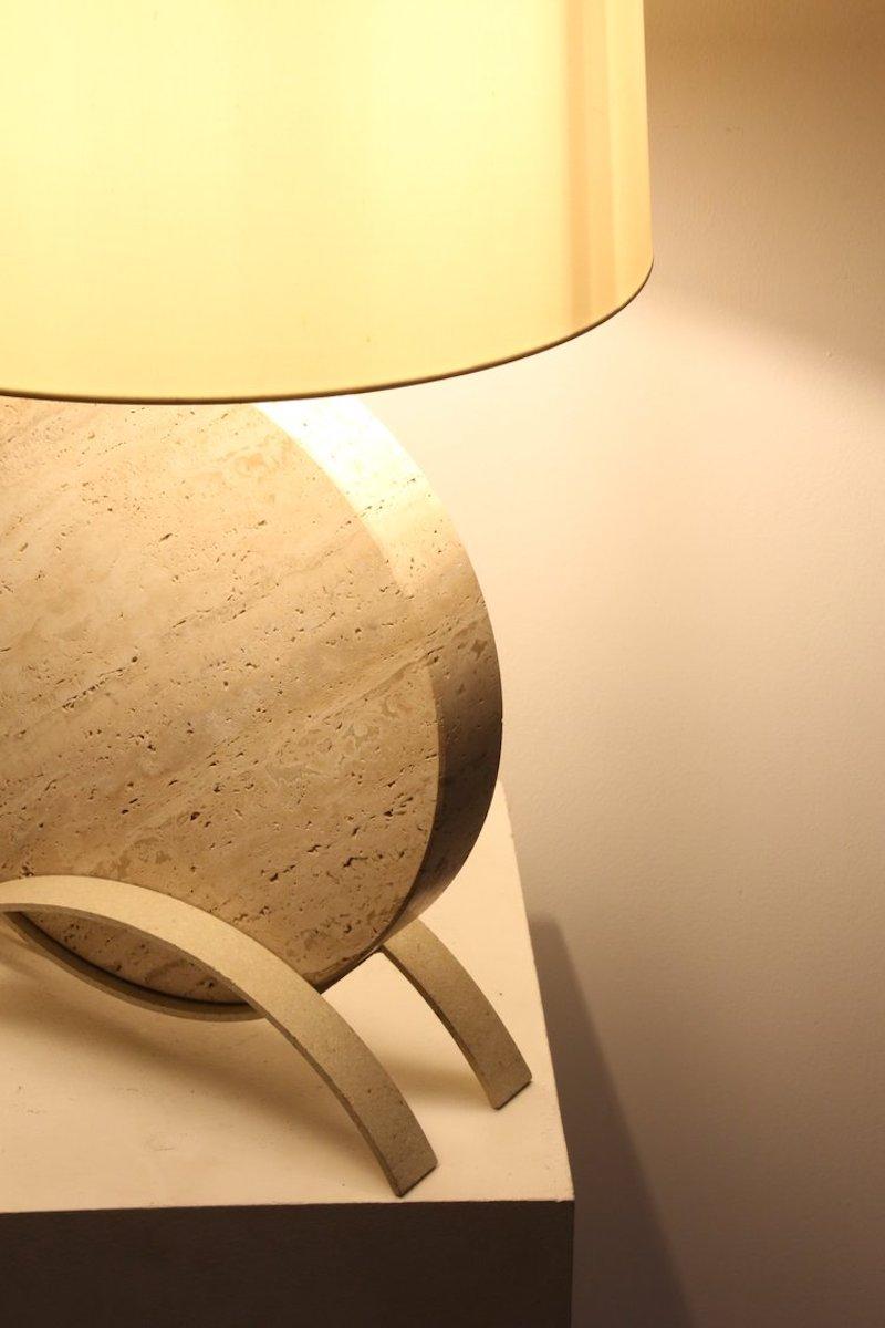 Italian Travertine Lamp For Sale