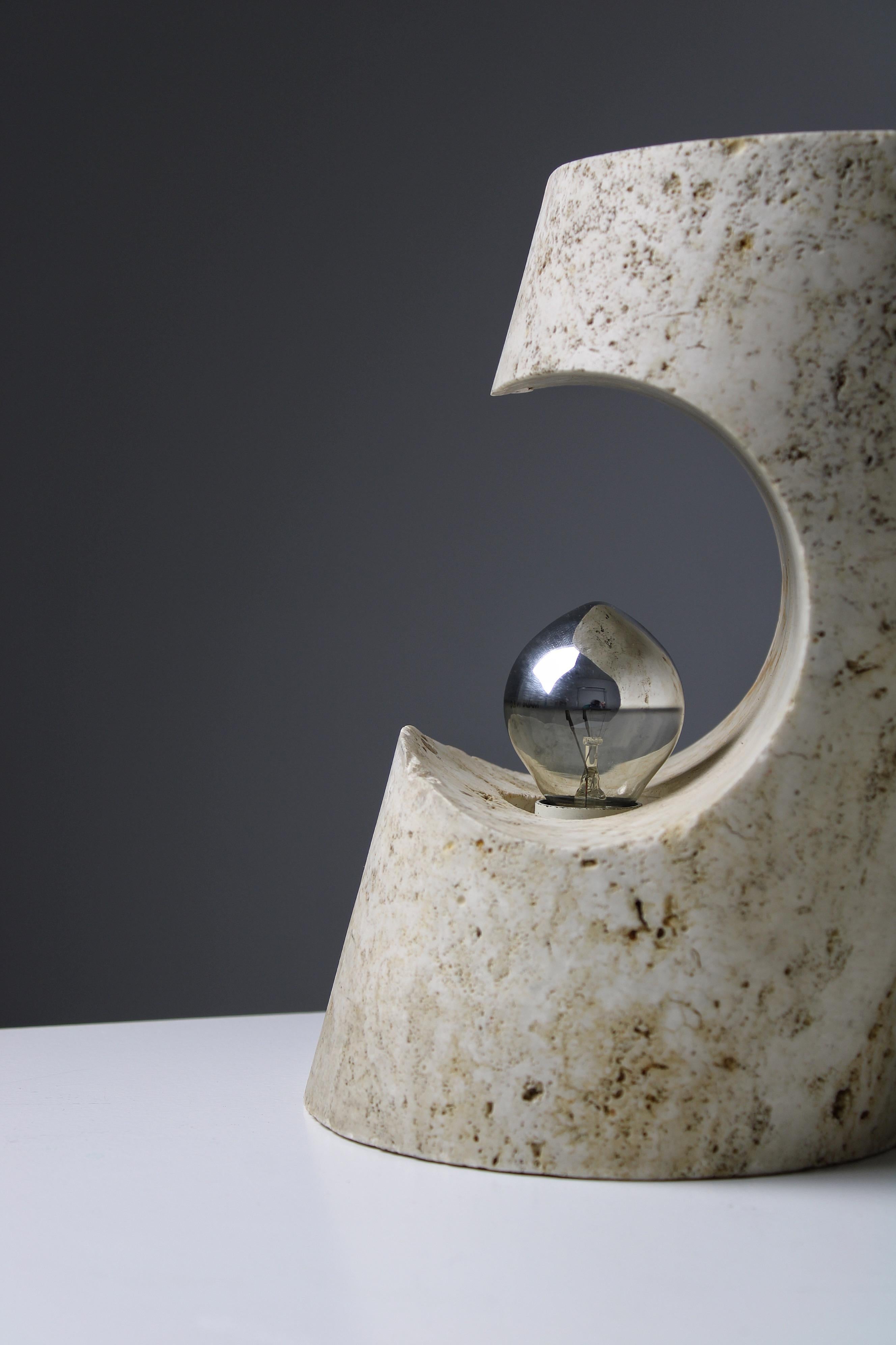 Travertine lamps by Giuliano Cesari & Enrico Panzeri for Nucleo Sormani, 1971 For Sale 3