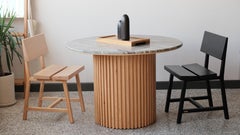 Travertine Large Round Table – DOCIA