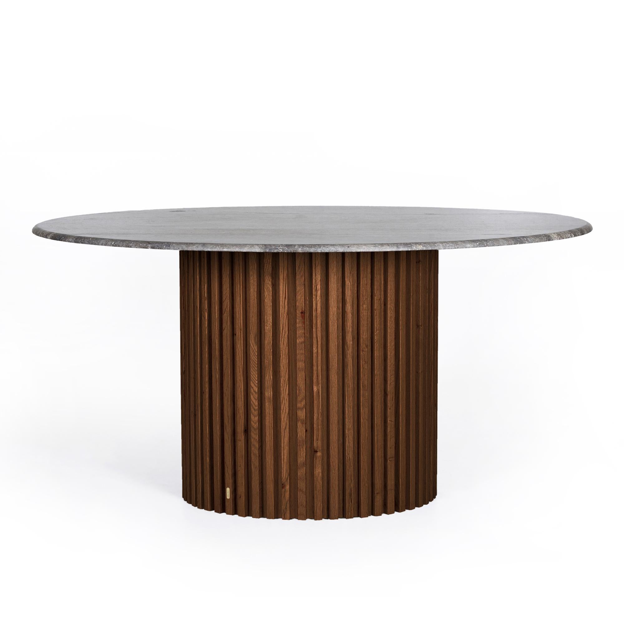Turkish Travertine Large Round Table – DOCIA For Sale