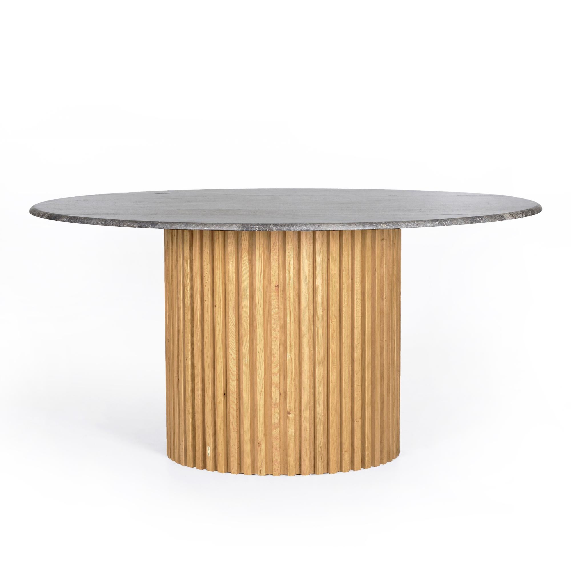 Turkish Travertine Large Round Table – DOCIA For Sale