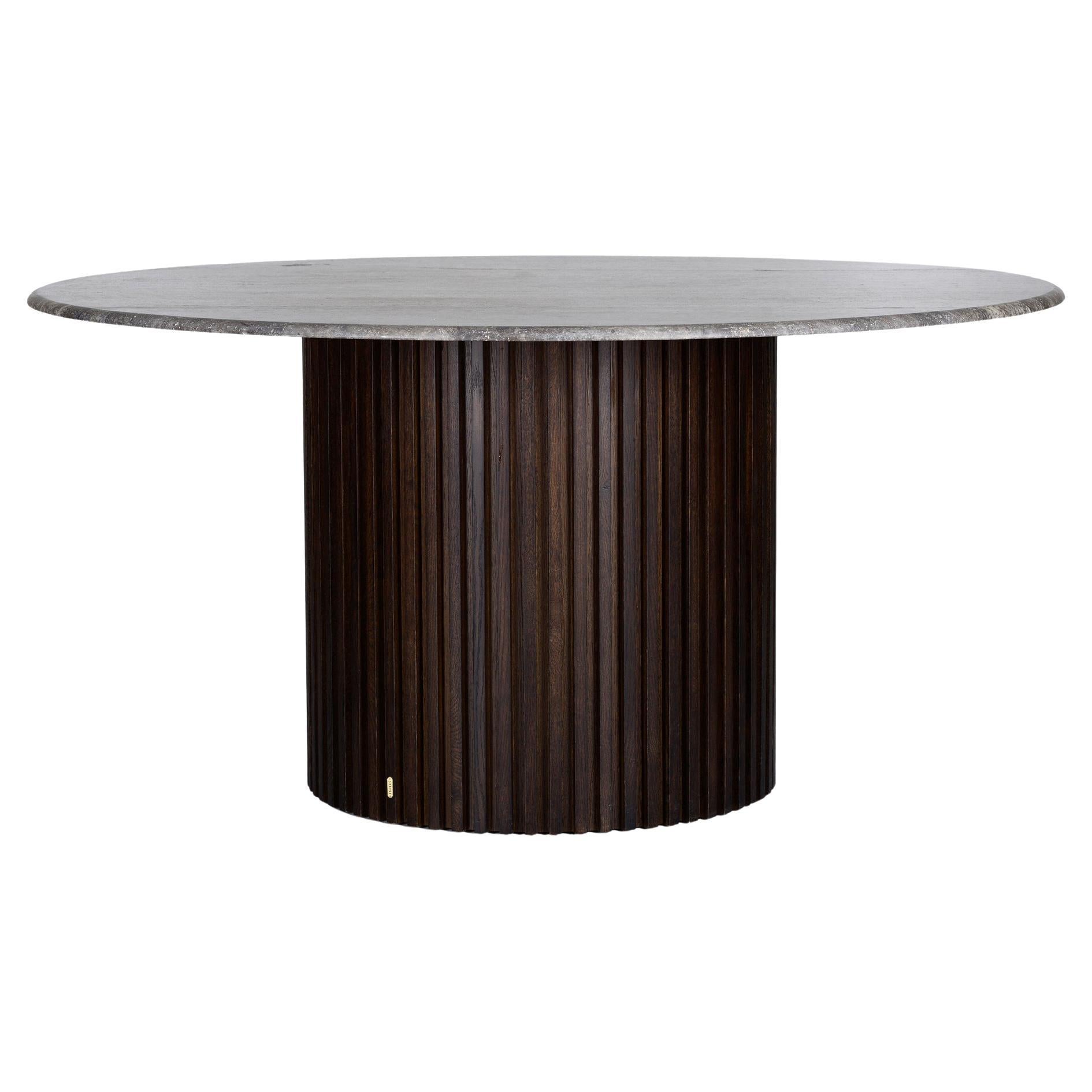 Travertine Large Round Table – DOCIA