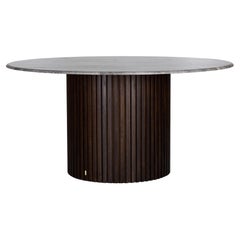 Travertine Large Round Table – DOCIA