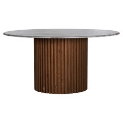Travertine Large Round Table – DOCIA