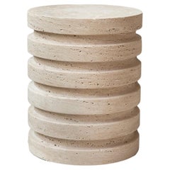 Travertine Layer Stool - Table d'appoint