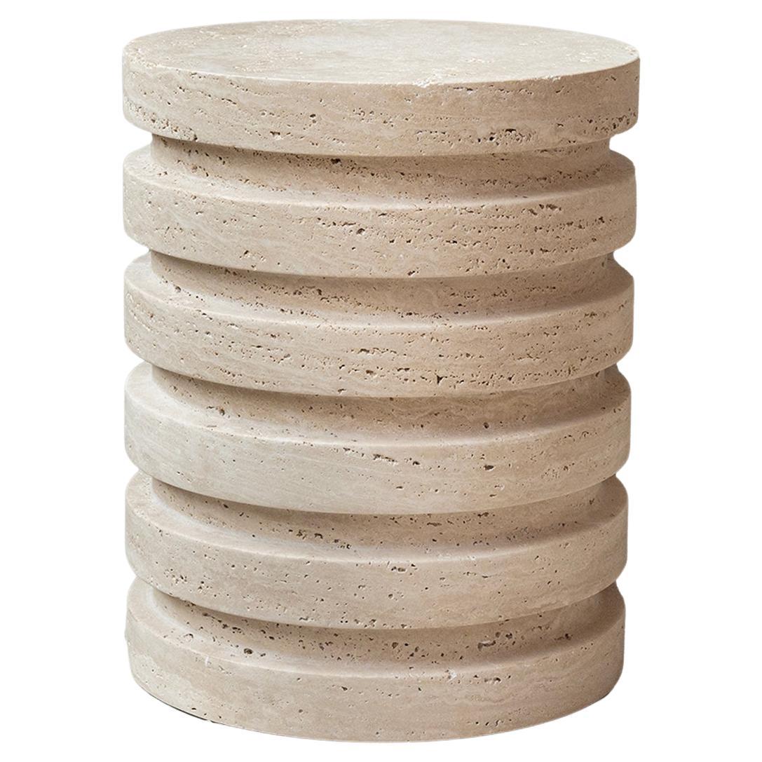 Travertine Layer Stool - Side Table