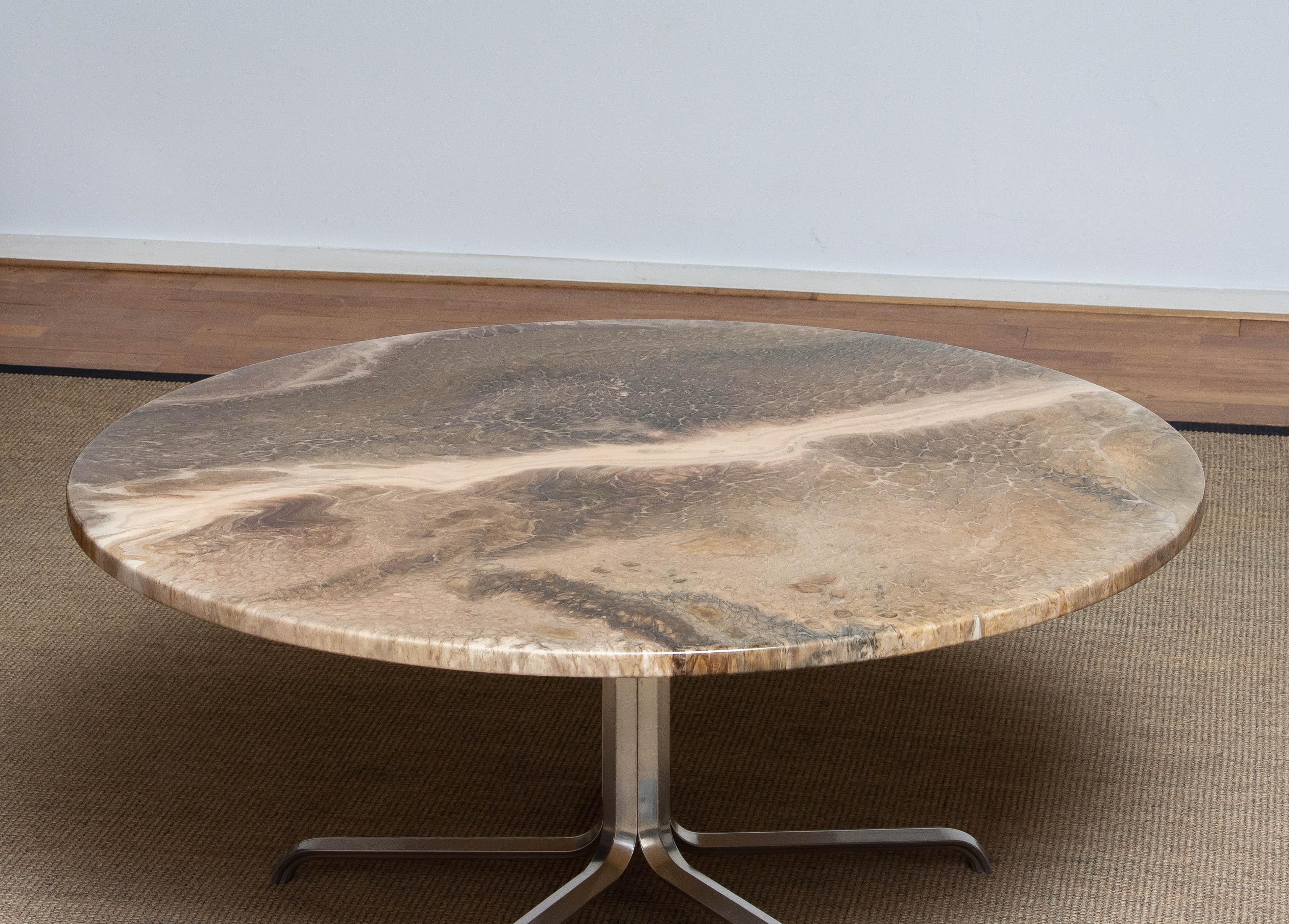 Modern Travertine Look Resin Coffee Table By Erik Sigfrid Persson Möbel-Kultur. Sweden For Sale
