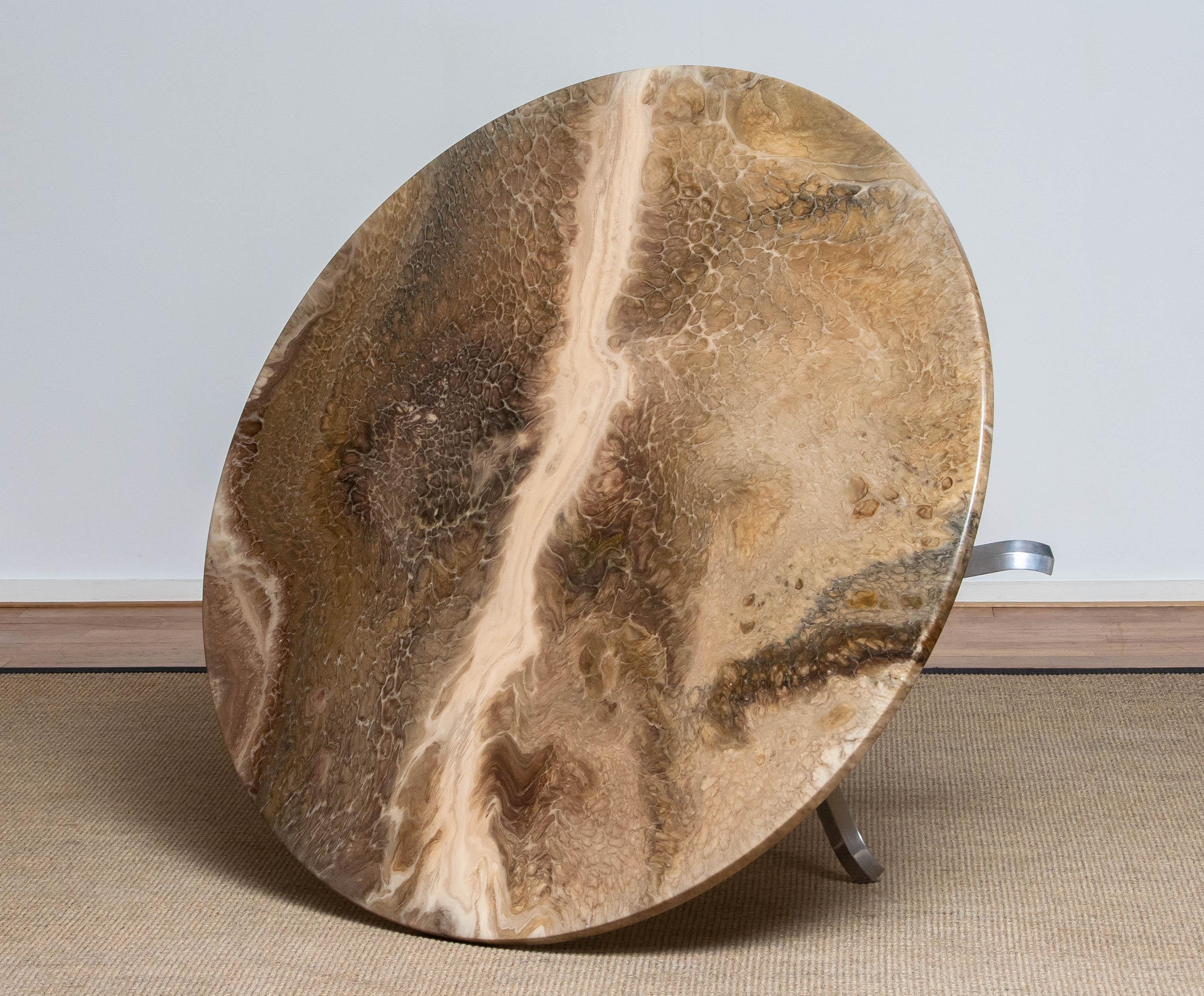 Swedish Travertine Look Resin Coffee Table By Erik Sigfrid Persson Möbel-Kultur. Sweden For Sale