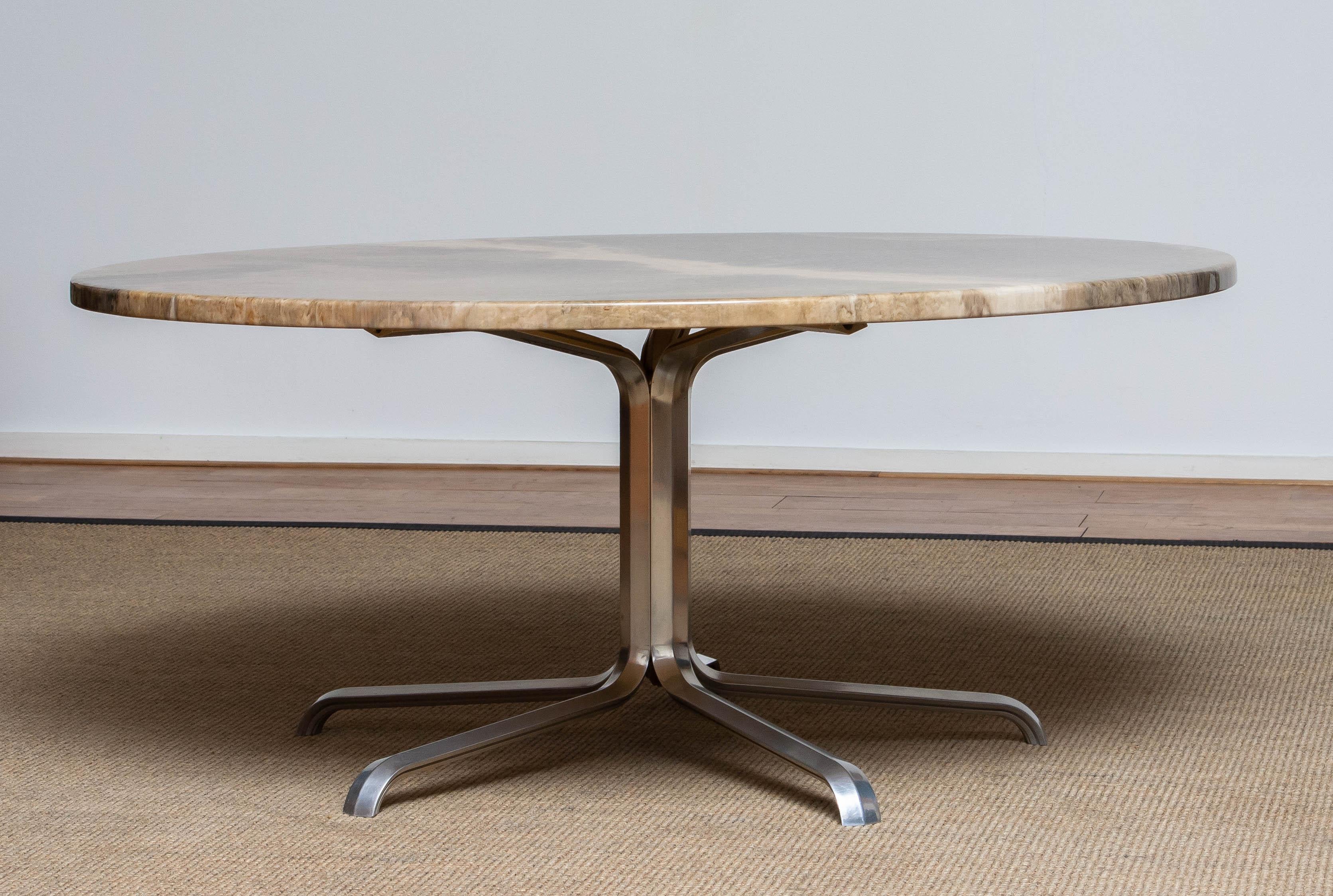 Mid-20th Century Travertine Look Resin Coffee Table By Erik Sigfrid Persson Möbel-Kultur. Sweden For Sale