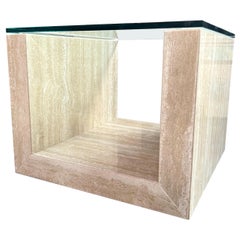 Tavolino ausiliario AMIA in marmo travertino Design/One contemporaneo in stock