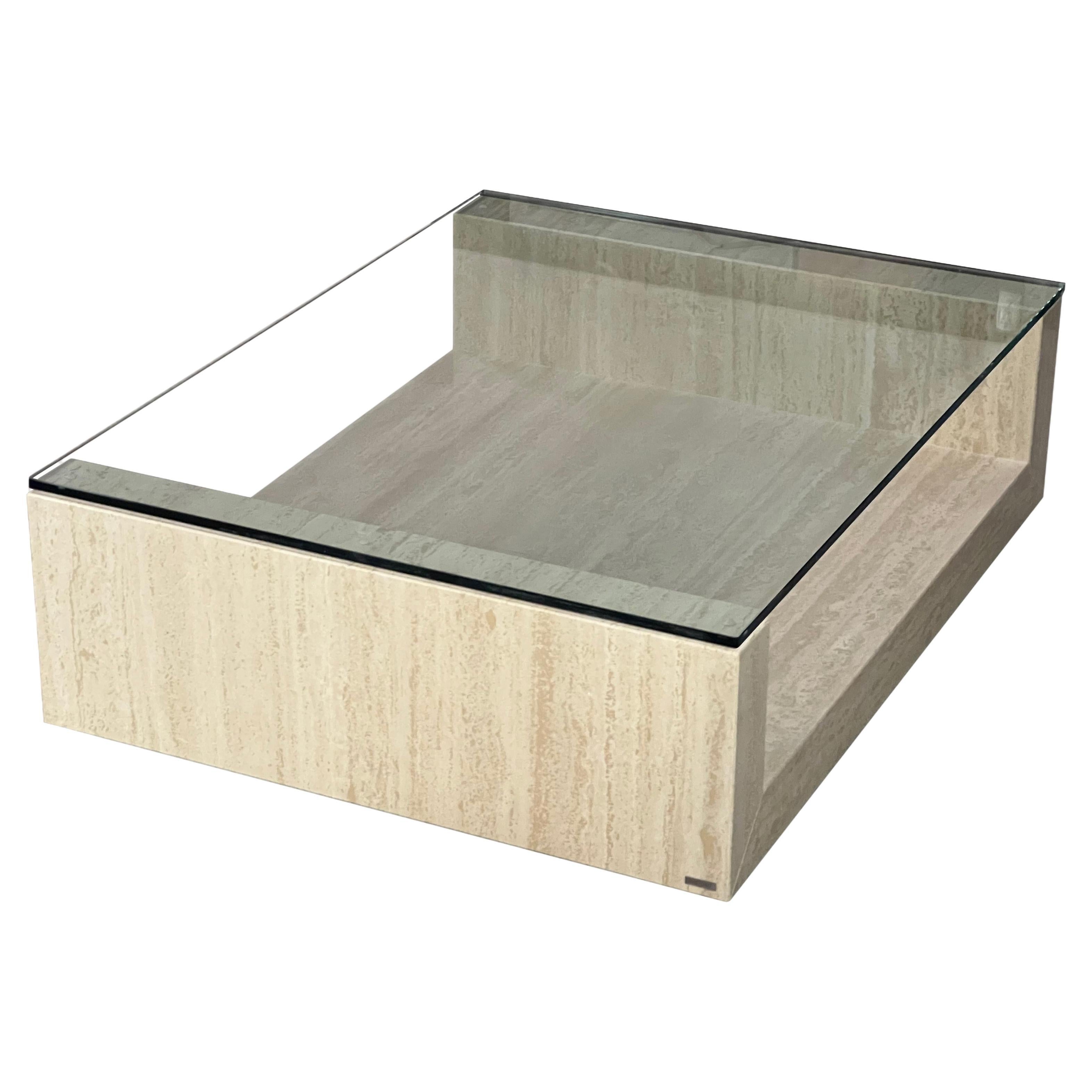 Travertine Marble AMIA Table Contemporary Design Made in Spain Meddel in Stock For Sale