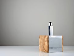 Travertine Marble and Chrome Table Lamp, 1960s