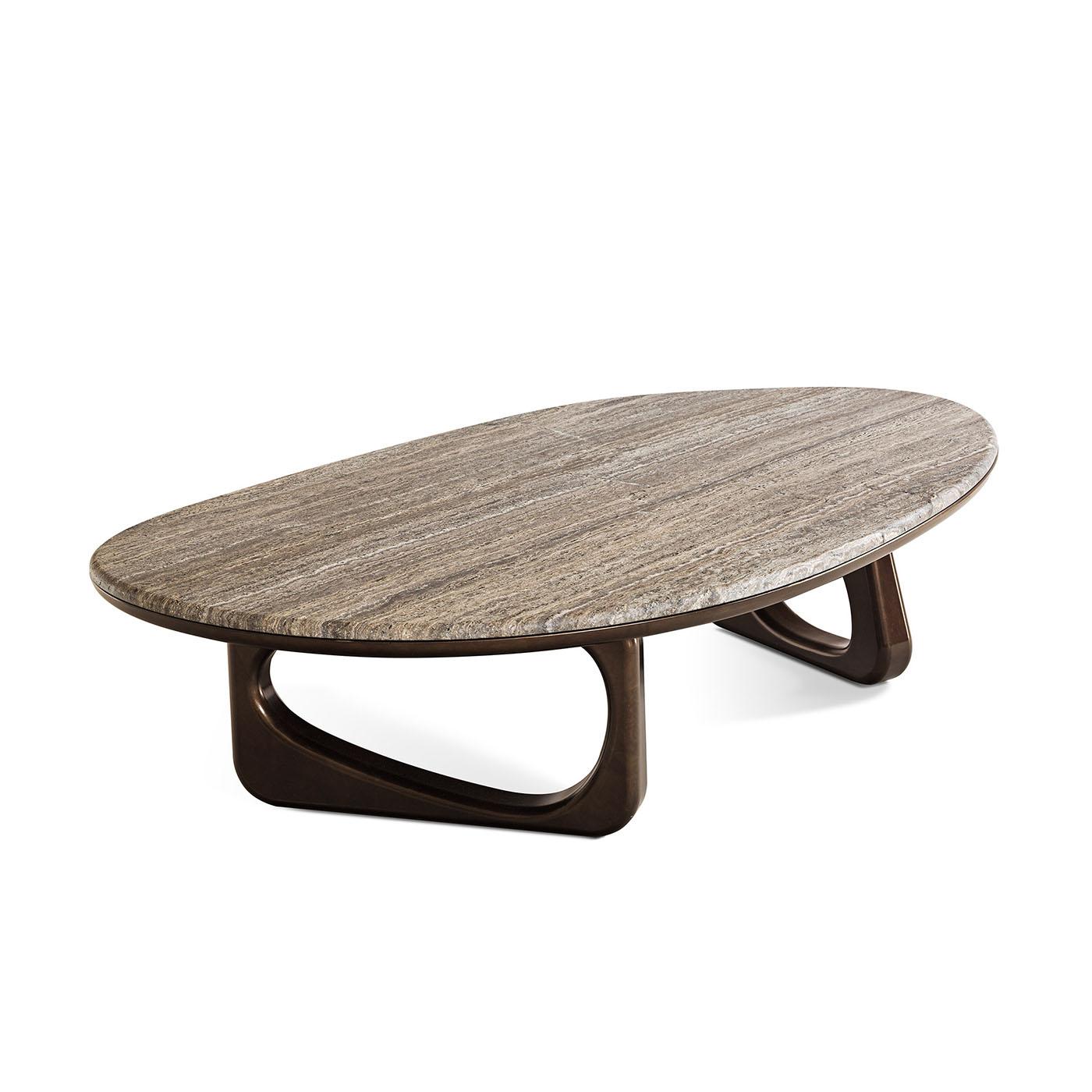 Contemporary Travertine Marble Coffee Table For Sale